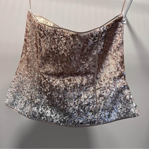 Strapless ombré sequin top White House Black Market - Picture 1 of 3